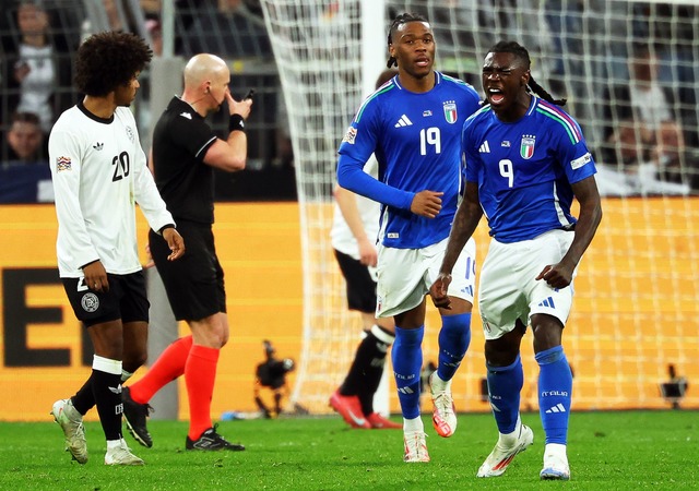 Bejubelte zwei Tore: Moise Kean.  | Foto: Christian Charisius/dpa