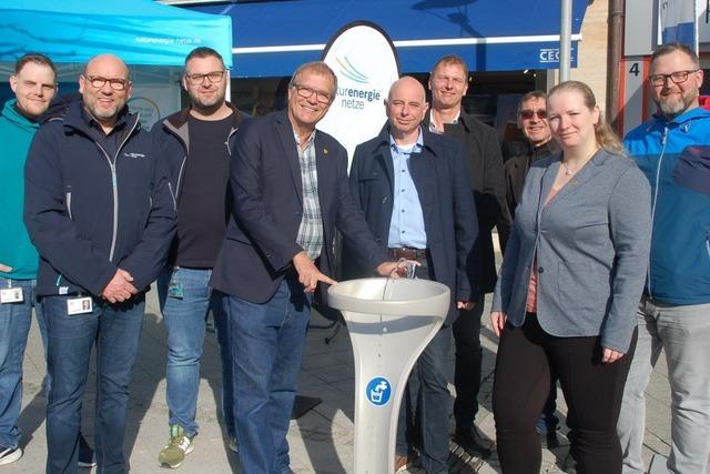 Wasser marsch: Neue Trinkwasserspender in Rheinfelden als Symbol fr Klimaanpassung