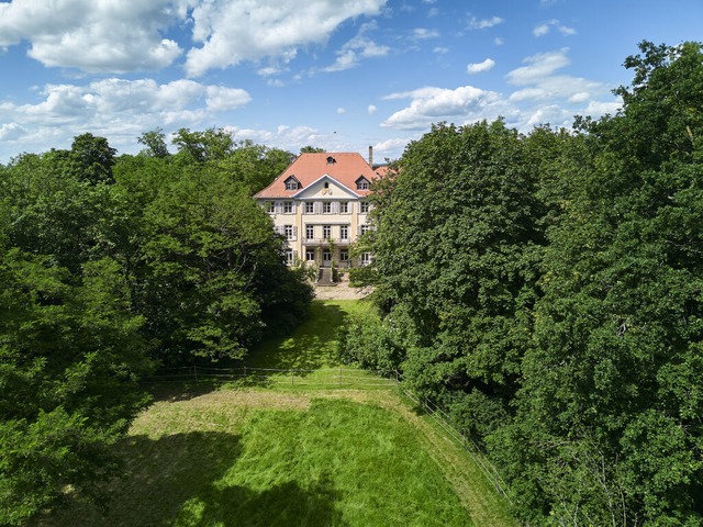 Das Ensemble des Hugstetter Schlosses ...sich auf einem weitlufigen Parkareal.  | Foto:  Schenks Land- und Forstimmobilienobilien