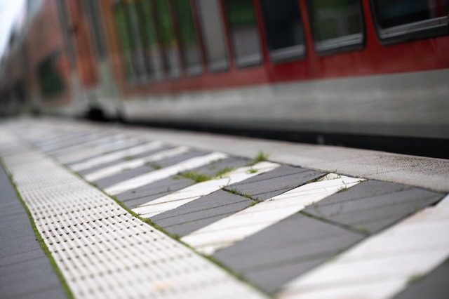 Ein Mann ist auf einen fahrenden Zug gesprungen.  | Foto: Jonas Walzberg (dpa)