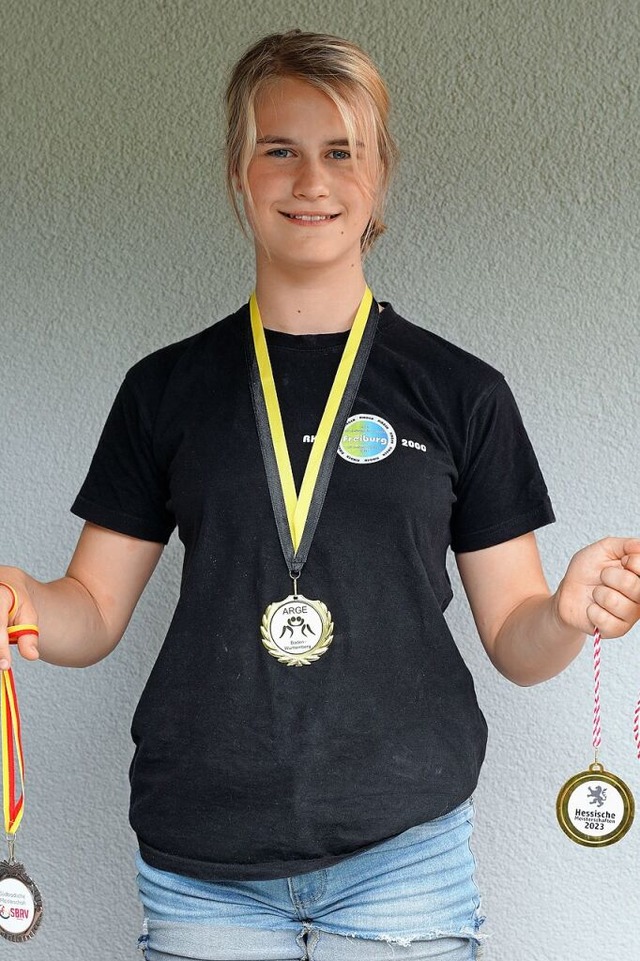 Die 14-jhrige Elisabeth Fischer-Gisso...Deutsche Meisterin im Ringen geworden.  | Foto: Jrgen Schweizer