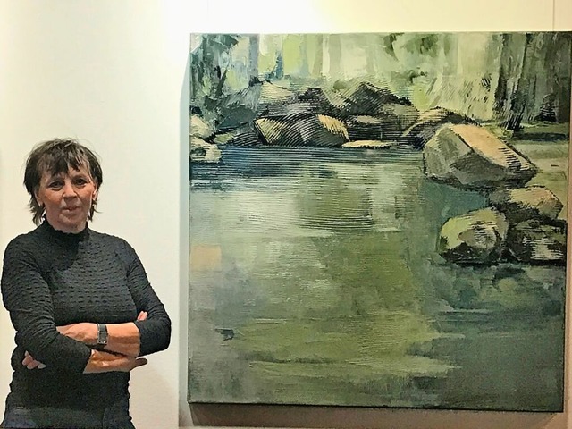 Die Bernauer Knstlerin Christel Andre...Ostern neue Gemlde und Plastiken aus.  | Foto: Karin Steinebrunner