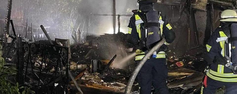 Erneut hat in Lrrach-Hauingen eine Gartenhtte gebrannt