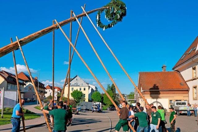 Maibaum-Aufstellen in Bonndorf