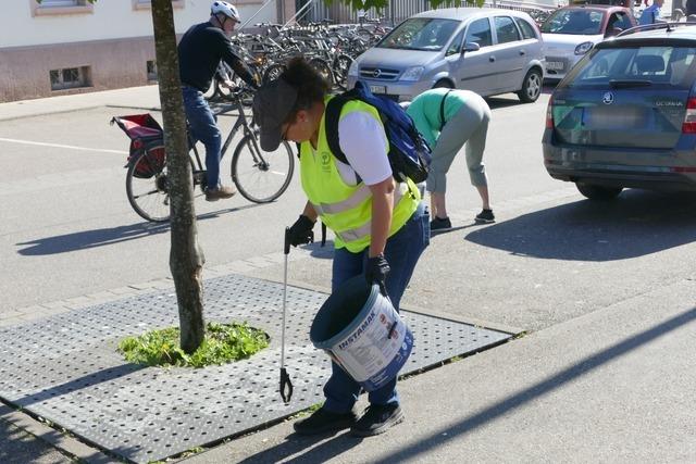 Zum Abschluss einer Gemeinschaftsaktion sollten die Kippenschnipper in Emmendingen erreicht werden