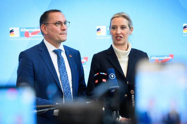 Die beiden Co-Vorsitzenden der AfD, Al... bundesdeutsche Demokratie kritisiert. | Foto: Bernd von Jutrczenka (dpa) Die beiden Co-Vorsitzenden der AfD, Al... bundesdeutsche Demokratie kritisiert. | Foto: Bernd von Jutrczenka (dpa)