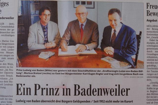 Als sich Mllheim auf die Tour de France vorbereitete und in Badenweiler ein Prinz zu Gast war