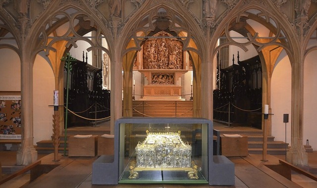1939 wurden Schrein, Altar und Lettnerfiguren in Sicherheit gebracht. | Foto: Simon Krause 1939 wurden Schrein, Altar und Lettnerfiguren in Sicherheit gebracht. | Foto: Simon Krause