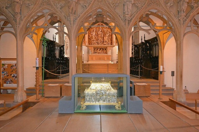 1939 wurden Schrein, Altar und Lettnerfiguren in Sicherheit gebracht. | Foto: Simon Krause 1939 wurden Schrein, Altar und Lettnerfiguren in Sicherheit gebracht. | Foto: Simon Krause