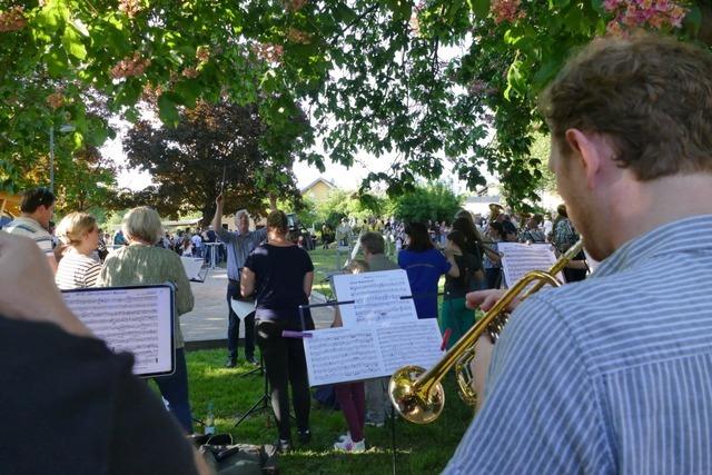Zum Maibaumstellen  in Mrkt kamen Musiker aus vielen Orten