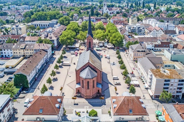 Der Marktplatz und die Innenstadt von ... von gewaltsamen Auseinandersetzungen. | Foto: Stadt Kehl Der Marktplatz und die Innenstadt von ... von gewaltsamen Auseinandersetzungen. | Foto: Stadt Kehl