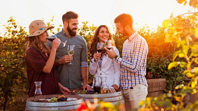 Den Frühling mit einem guten Glas Wein...en Winzerhöfen und Weingütern möglich. | Foto: Nemanja M (lordn - stock.adobe.com) Den Frühling mit einem guten Glas Wein...en Winzerhöfen und Weingütern möglich. | Foto: Nemanja M (lordn - stock.adobe.com)