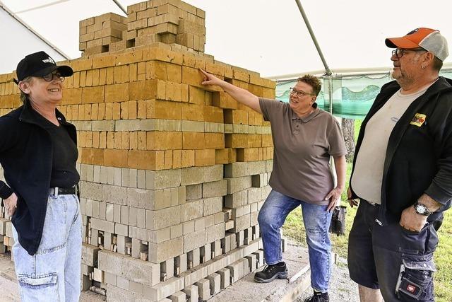 Der Ziegelofen frs Jubilum ist aufgebaut