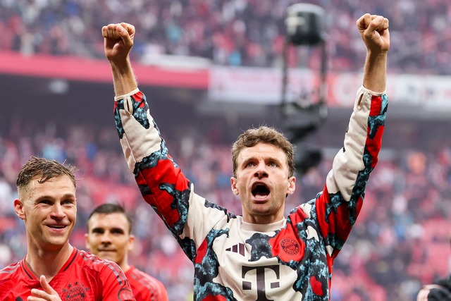 Gro&szlig;er Abschiedstag f&uuml;r Thomas M&uuml;ller.  | Foto: Jan Woitas/dpa
