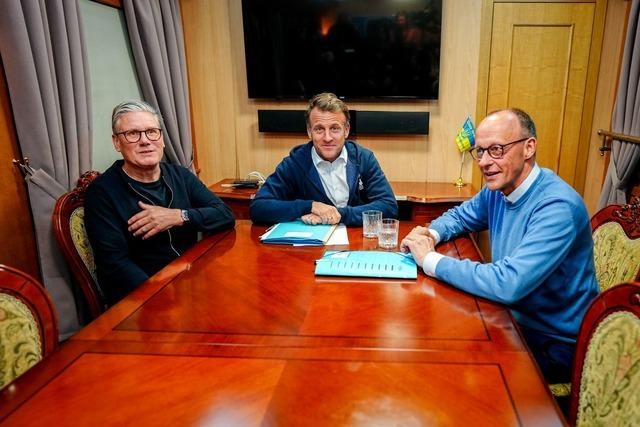Merz mit Macron und Starmer auf dem Weg nach Kiew