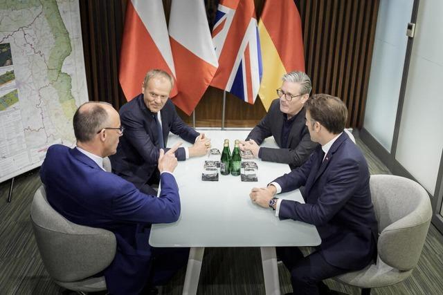Auf Mission für eine Waffenruhe: Merz, Macron, Starmer und Tusk zu Besuch in Kiew