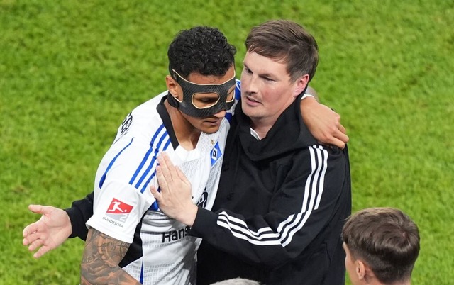 HSV-Trainer Merlin Polzin (rechts) und Angreifer Davie Selke | Foto: Marcus Brandt (dpa) HSV-Trainer Merlin Polzin (rechts) und Angreifer Davie Selke | Foto: Marcus Brandt (dpa)