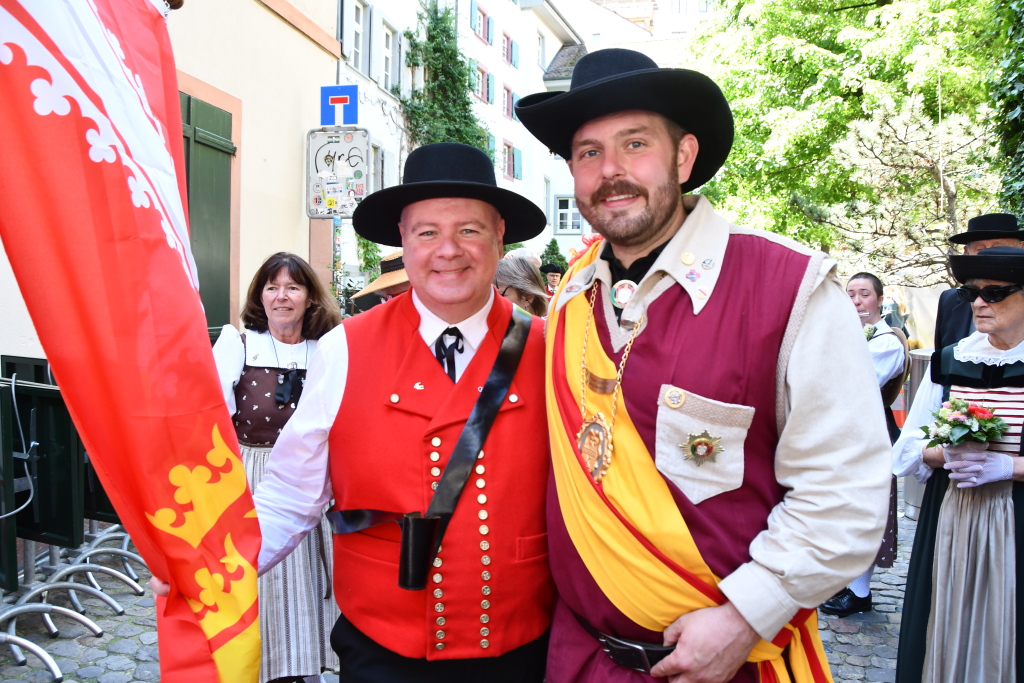 Lrrachs Obergildenmeister Michi Lindiemer (links) darf auch in Basel nicht fehlen.