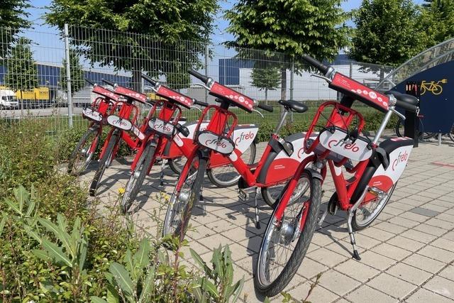 Die Frelo-Leihfahrrder im Gewerbepark Breisgau in Eschbach werden gut angenommen