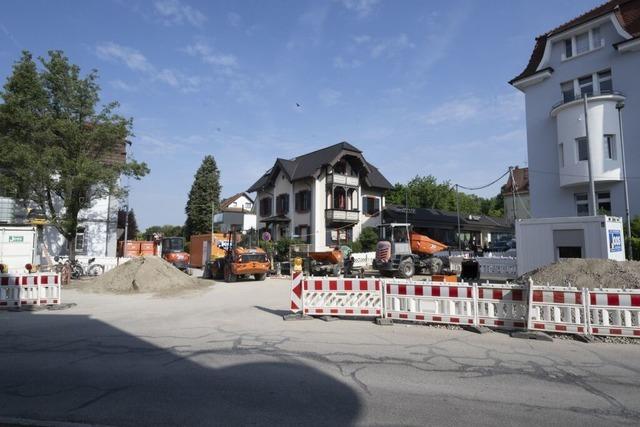 Neue Leitungen, neue Kreuzung: Bauarbeiten an der Werderstrae in Mllheim schreiten voran