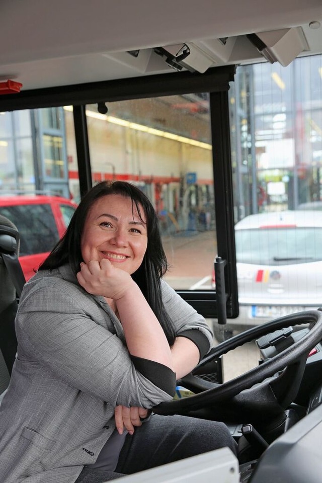 Marina aus der Ukraine könnte sich vorstellen, als Busfahrerin zu arbeiten. | Foto: Kiara Roller Marina aus der Ukraine könnte sich vorstellen, als Busfahrerin zu arbeiten. | Foto: Kiara Roller