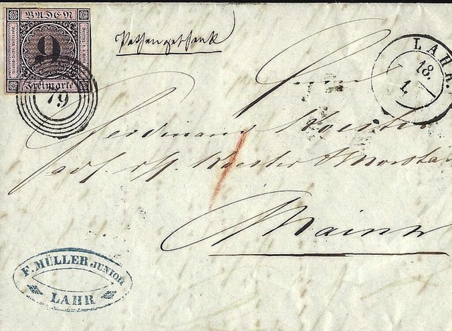 Ein Altdeutschlandbrief von Lahr aus dem Jahre 1852.  | Foto: Manfred Eble