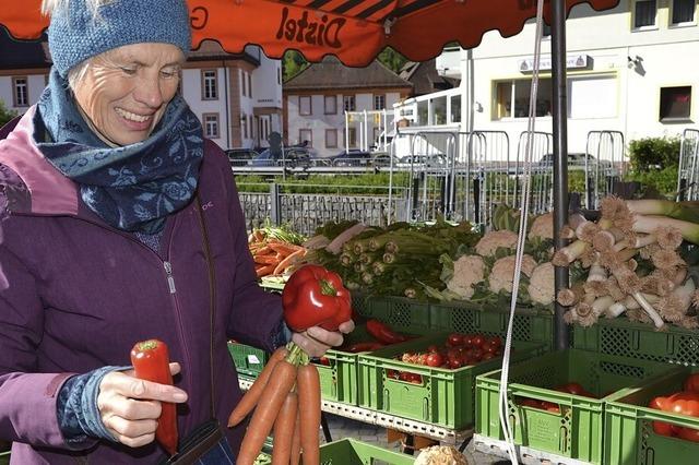 Kleiner Markt mit groen Genssen