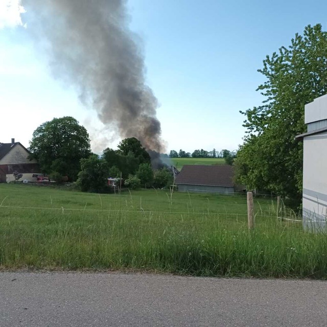 Die hohe Rauchsule war weithin zu sehen.  | Foto: privat