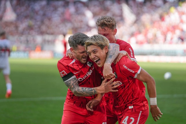 Lukas Kbler und Ritsu Doan - zwei Hau...an mit dem Hintern. Zhlt das doppelt?  | Foto: IMAGO/Arne Amberg