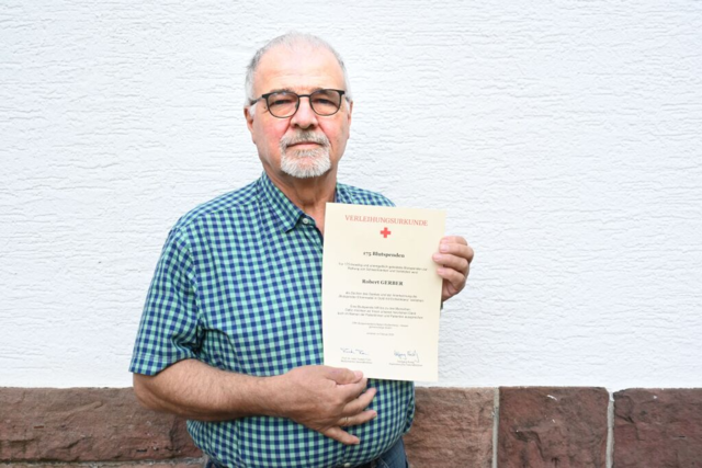 Robert Gerbers Blut ist begehrt - der Freimter hat schon 175-mal gespendet