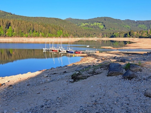 Viele Steine, wenig Wasser: der Schluchsee im Mai 2025  | Foto: Karl Heidegger