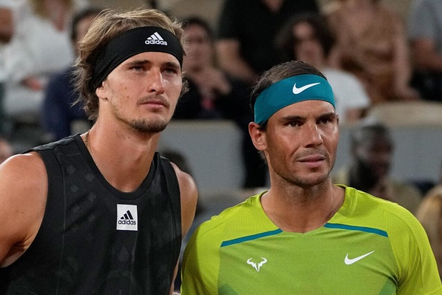 Alexander Zverev (links) und Rafael Nadal | Foto: Michel Euler (dpa) Alexander Zverev (links) und Rafael Nadal | Foto: Michel Euler (dpa)