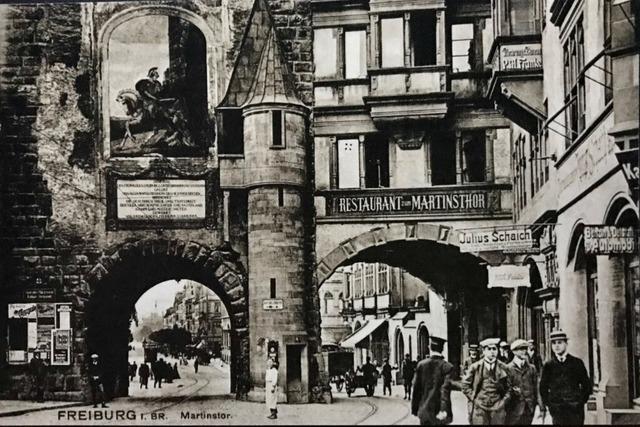 Freiburgs erste Tankstelle lag direkt am Martinstor