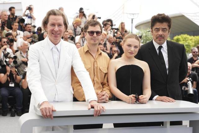 Regisseur Wes Anderson, von links, Mic...nternationalen Filmfestival in Cannes. | Foto: Scott A Garfitt (dpa) Regisseur Wes Anderson, von links, Mic...nternationalen Filmfestival in Cannes. | Foto: Scott A Garfitt (dpa)