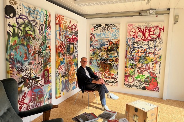 Patrick Luetzelschwab im Atelier an der Bühlstraße in Weil am Rhein | Foto: Katrin Fehr Patrick Luetzelschwab im Atelier an der Bühlstraße in Weil am Rhein | Foto: Katrin Fehr