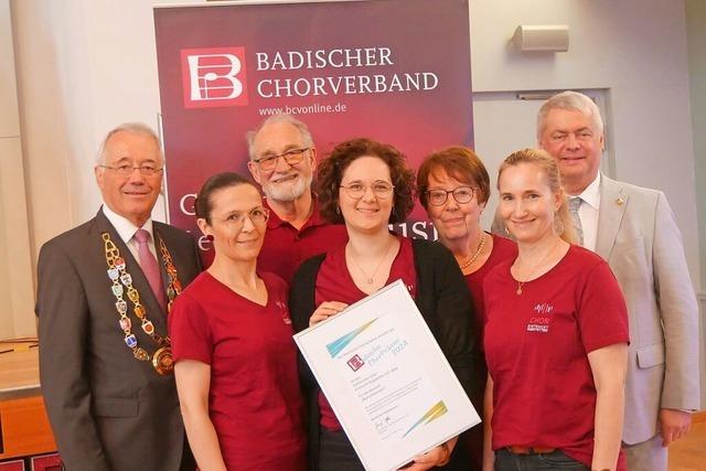 Chor Eintracht Hugstetten erhlt fr sein Projekt die Badische Chorprmie