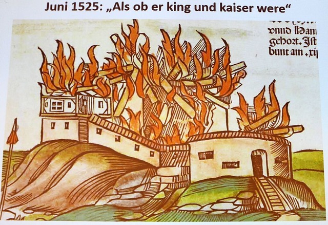 Der Deutsche Bauernkrieg von 1524/1525...achheim   wurde von Bauern  zerstrt.   | Foto: Christa Maier