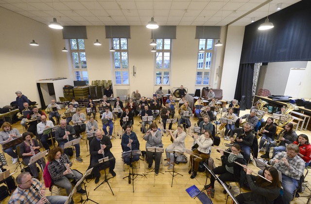 Das Freiburger Blasorchester probt in ...y-Bellinghausen-Halle (Foto von 2023). | Foto: Ingo Schneider Das Freiburger Blasorchester probt in ...y-Bellinghausen-Halle (Foto von 2023). | Foto: Ingo Schneider