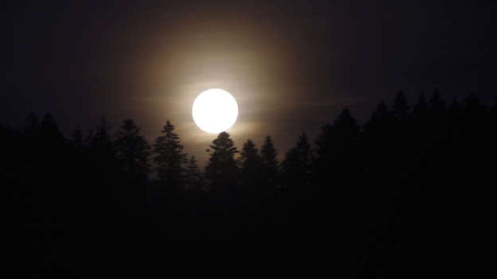 "Der Mond war nicht rot, aber die Wolken um ihn herum", schreibt Karlheinz Bayer zu seinem Foto.