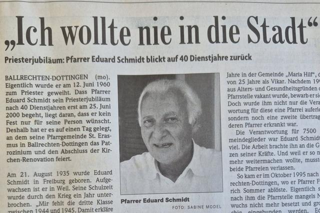 Als der Priester aus Ballrechten-Dottingen plötzlich Auggener WG-Chef war