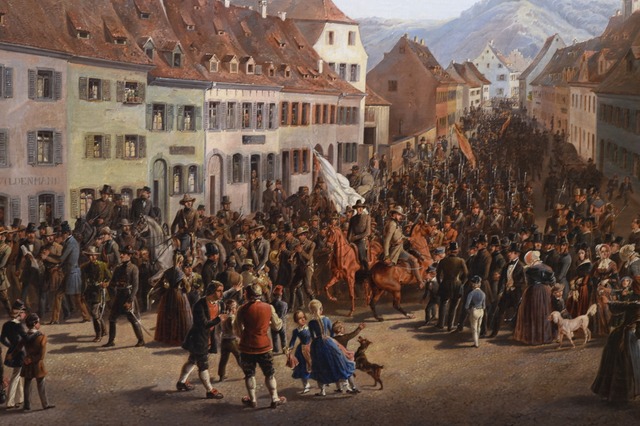 Friedrich Kaisers „Einzug der Fr...eigt eine Revolutionsszene in Lörrach. | Foto: Robert Bergmann Friedrich Kaisers „Einzug der Fr...eigt eine Revolutionsszene in Lörrach. | Foto: Robert Bergmann