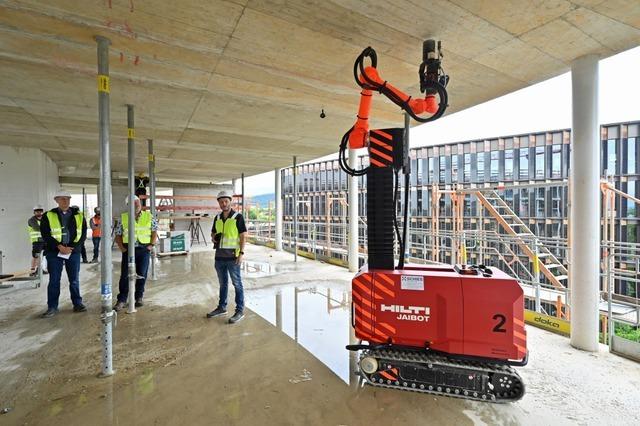 Freiburgs neues Rathaus-Oval: Ein Roboter übernimmt das Bohren