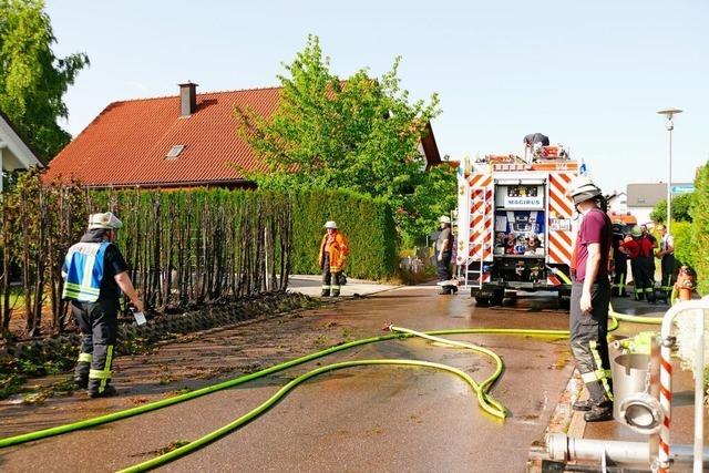 Heckenbrand in Löffinger Wohngebiet geht glimpflich aus