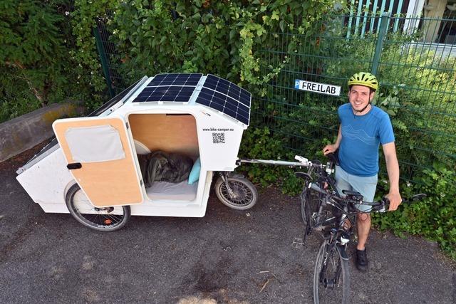Freiburger fährt mit seinem selbstgebauten Fahrradwohnwagen 9500 Kilometer durch sieben Länder