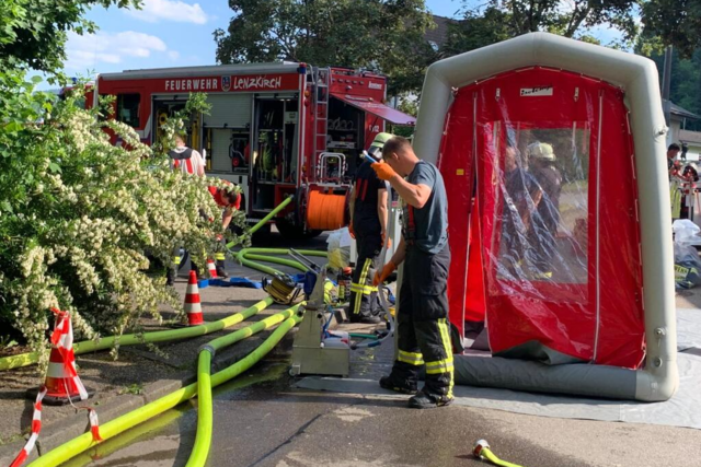 Chlorgasaustritt in Lenzkircher Bad: Abgerissener Schlauch knnte Ursache gewesen sein