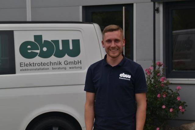 Der in Kirchhofen arbeitende Simon Gangwisch wurde bester Jungmeister im Elektro Handwerk