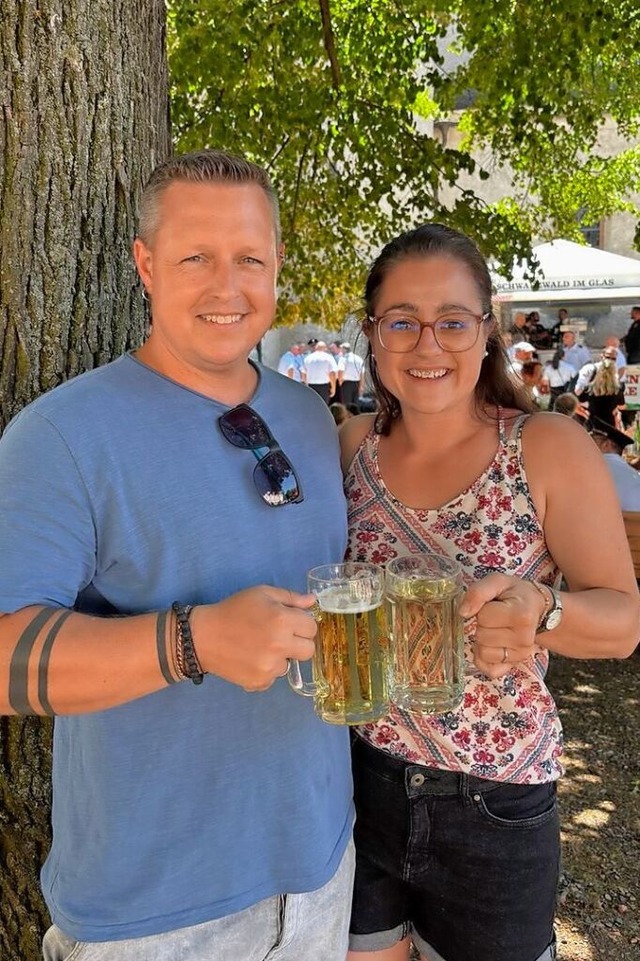 Markus Giedler und Nadine Wolf, Vorsit...ereine, beim Hock auf dem Mnsterplatz  | Foto: Andr Manz