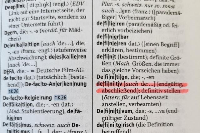 Definitiv: Ein Wort macht Karriere