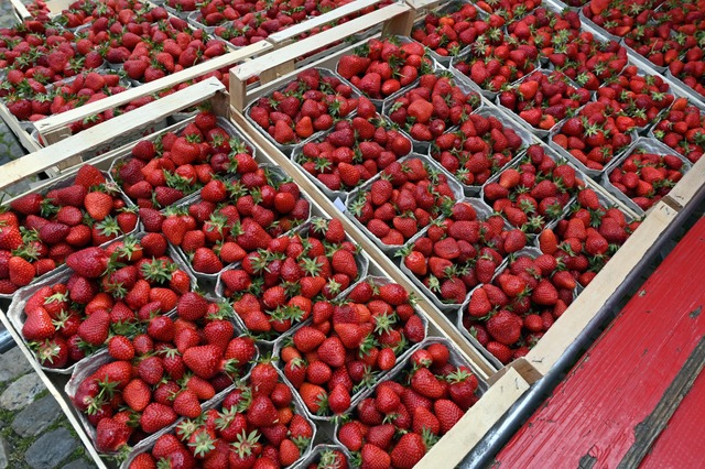 Erdbeeren auf dem Freiburger Münstermarkt | Foto: Thomas Kunz Erdbeeren auf dem Freiburger Münstermarkt | Foto: Thomas Kunz