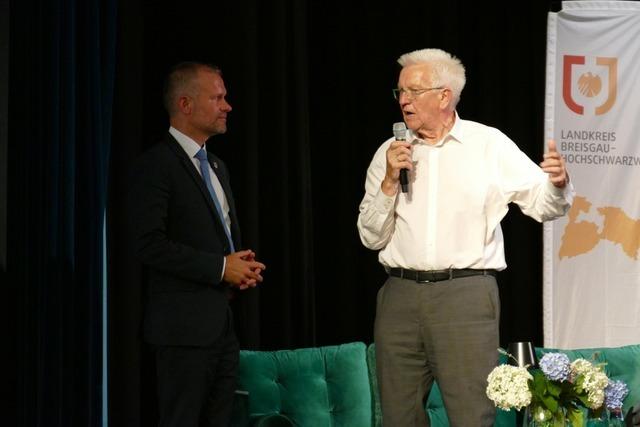 So lief Kretschmanns Besuch in Kirchzarten ab